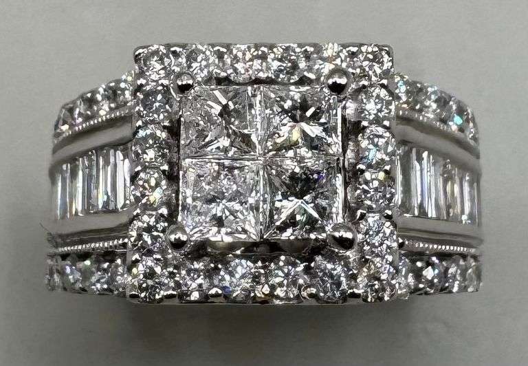 14K White Gold Princess Cut Diamond Ring
