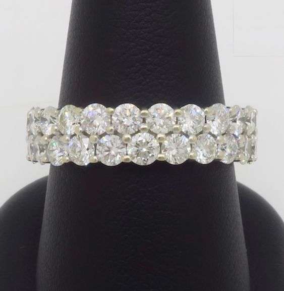 4.45CTW Two-Row Diamond Eternity Band
