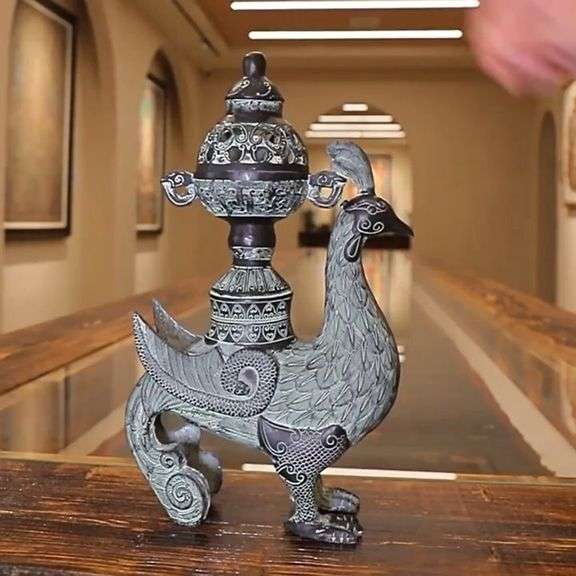Mythical Phoenix Bronze-Style Incense Burner