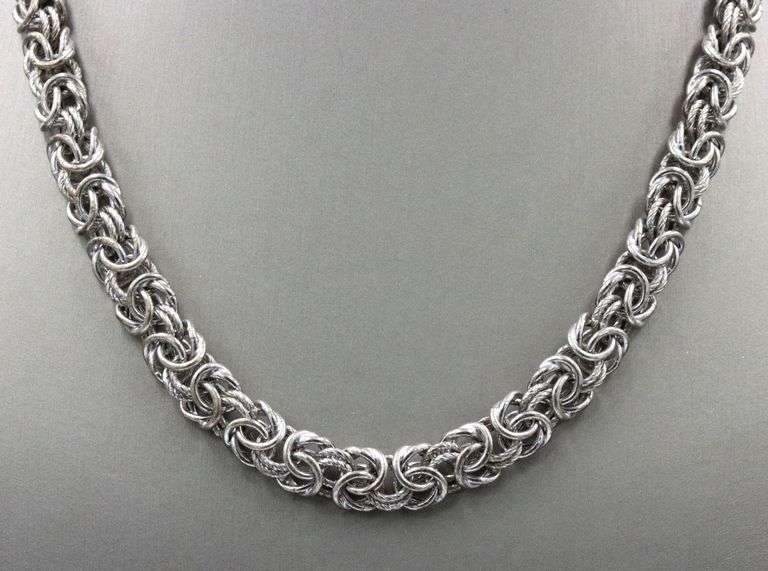 Italian fancy link chain necklace in 925 sterling silver