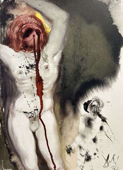 Highly Collectible and Rare Salvador Dali Original Lithograph from the 'Biblia Sacra' Suite