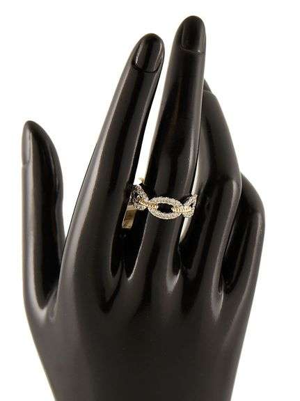 New 0.63ctw Diamond Braided Interlocking Two Tone Band Ring in 14K