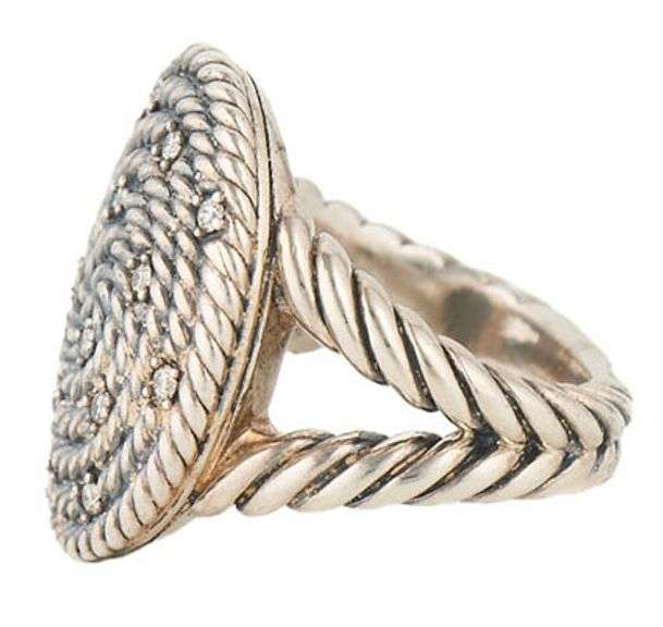 David Yurman 0.18ctw Diamond Cable Coil Cocktail Ring in Sterling