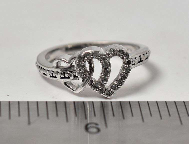 Cz Gemstone Heart Ring in Sterling Silver