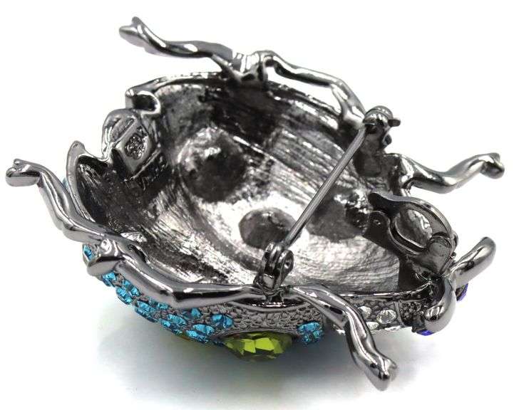 Camrose & Kross rhinestone lady bug pendant brooch