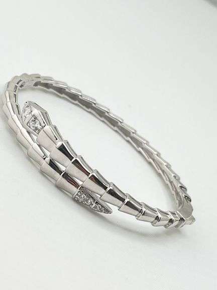 925 Sterling Silver Serpenti Style Snake Bangle