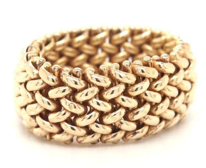 14kt Yellow gold mesh ring