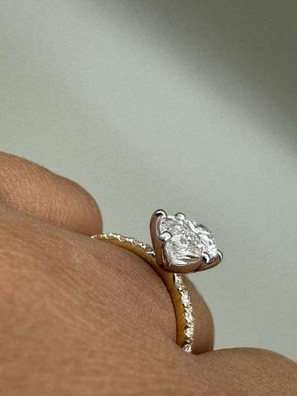 14K Two-Tone Gold Marquise Lab Diamond Ring of 2.85ct