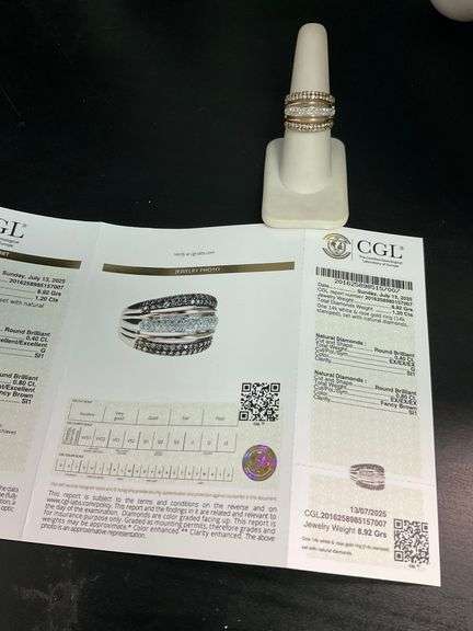 CERTIFIED 14K WHITE AND ROSE GOLD DIAMOND BAND