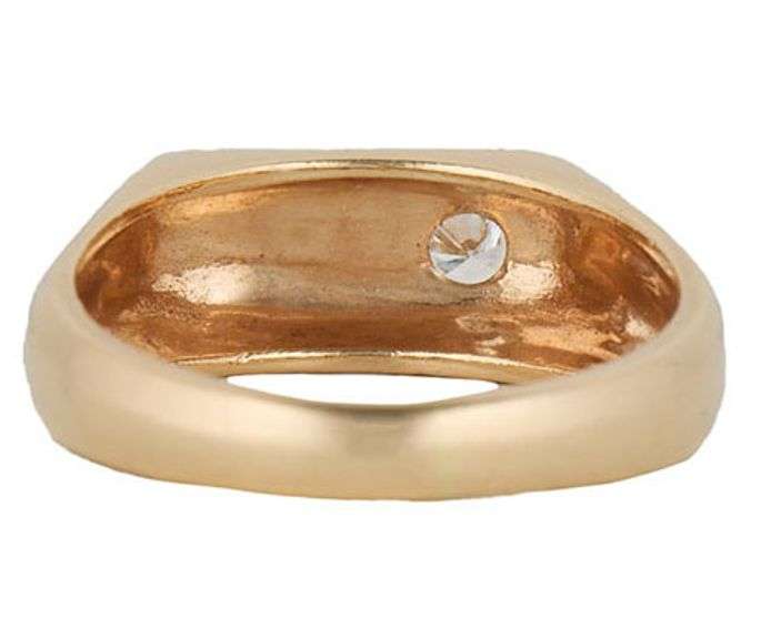 Gents 0.33ct Round Diamond Solitaire Ring in 14K