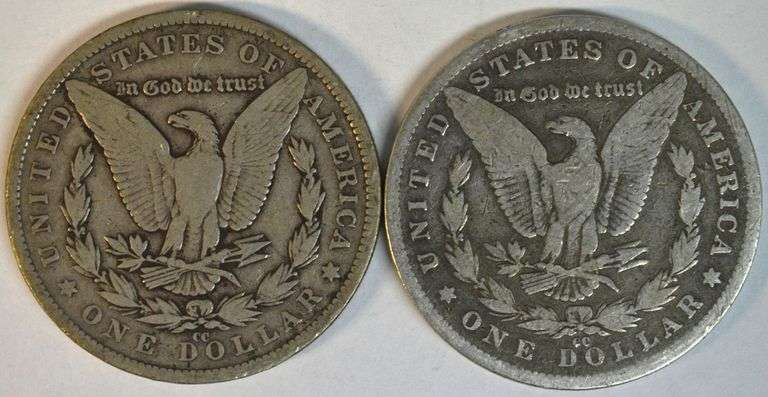 Scarce 1882-CC & 1891-CC Morgan Silver Dollars