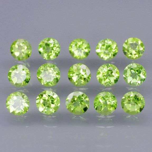 Round cut! Untreated! Matched! 6.04ct Peridot set!