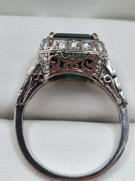 Genuine Emerald & Platinum Ring