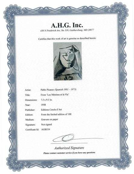 A remarkable Deluxe Edition of Les Ménines et la Vie by Pablo Picasso, published in Paris by Cercle 