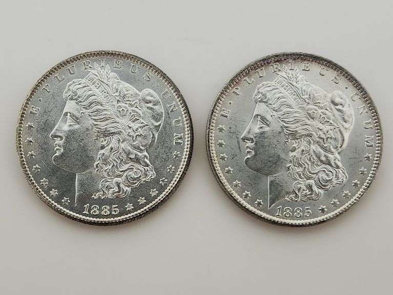1885 & 1885-O Morgan Silver Dollars, UNC