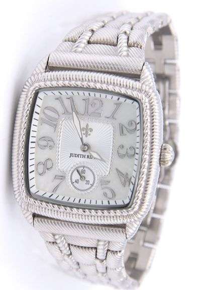 Judith Ripka Square Mother of Pearl Dial Watch