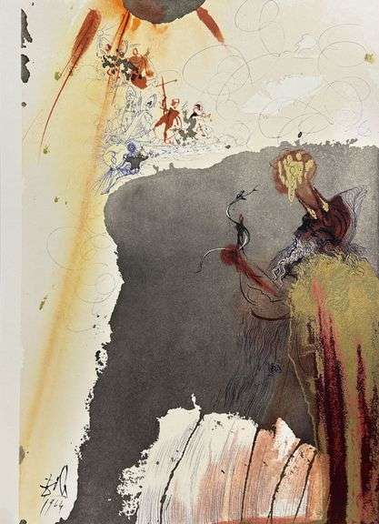 Highly Collectible and Rare Salvador Dali Original Lithograph from the 'Biblia Sacra' Suite