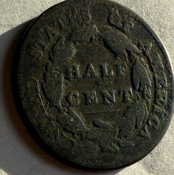 1828 12 Star Half Cent