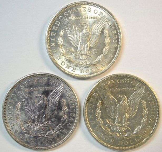 Real flashy-white top end 1921 P-D-S Morgan Silver Dollars