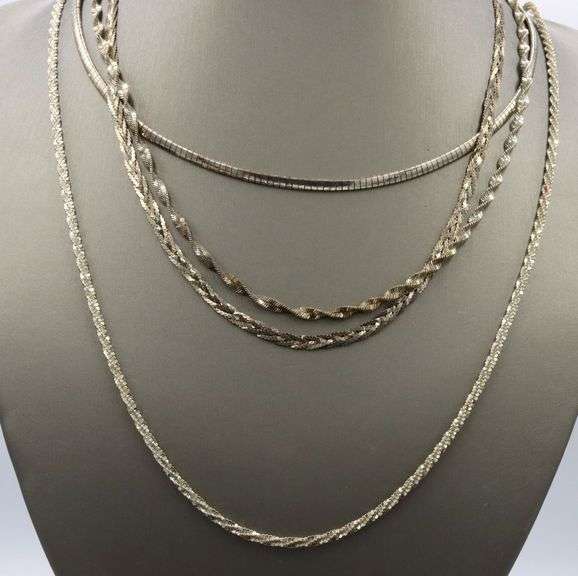 Group lot of 4 Vintage 925 sterling silver chains