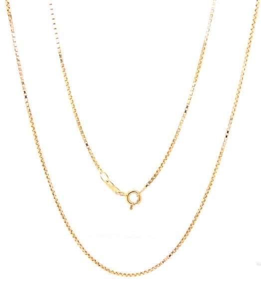 18kt Yellow gold box chain necklace