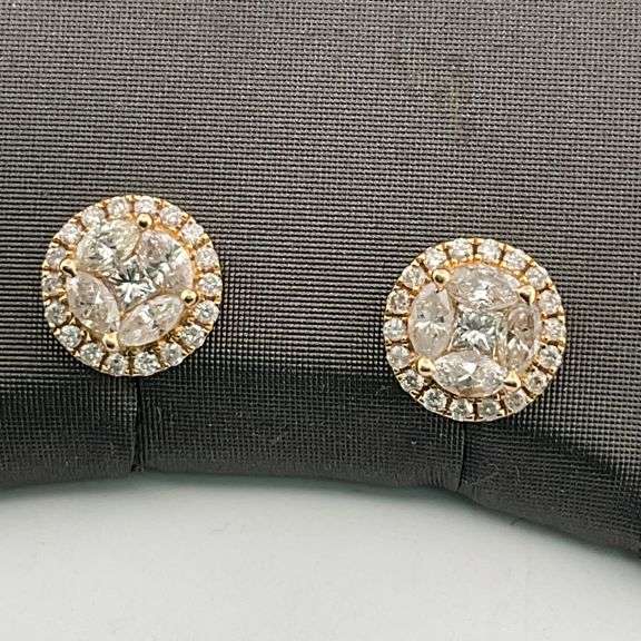 CERTIFIED BRAND NEW 14K YELLOW GOLD DIAMOND STUDS