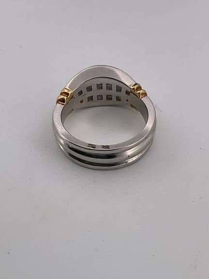 CERTIFIED BRAND NEW PLATINUM AND 18K GOLD DIAMOND BAND / RING