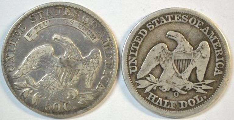 Sharp 1834 Bust  and 1854-O with Arrows Half Dollars