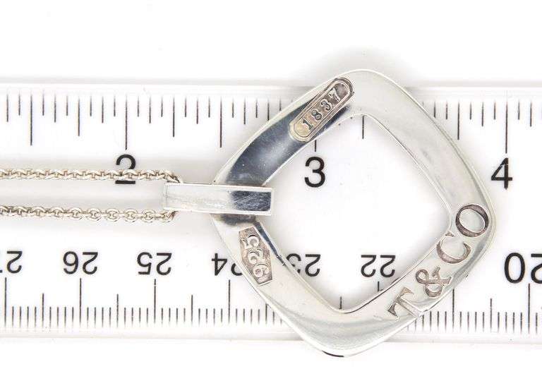 Tiffany & Co 1837 Square pendant on chain