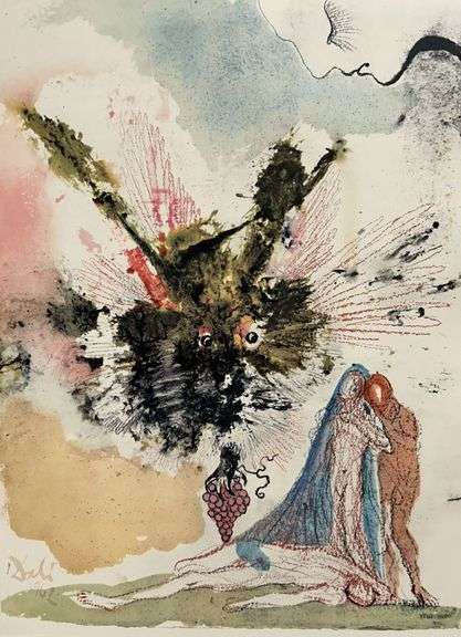 Highly Collectible and Rare Salvador Dali Original Lithograph from the 'Biblia Sacra' Suite