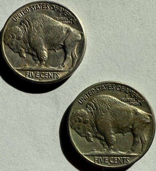 1936 S 1937 S Near Unc Buffalo Nickels