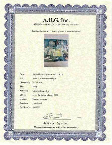 A remarkable Deluxe Edition of Les Ménines et la Vie by Pablo Picasso, published in Paris by Cercle 