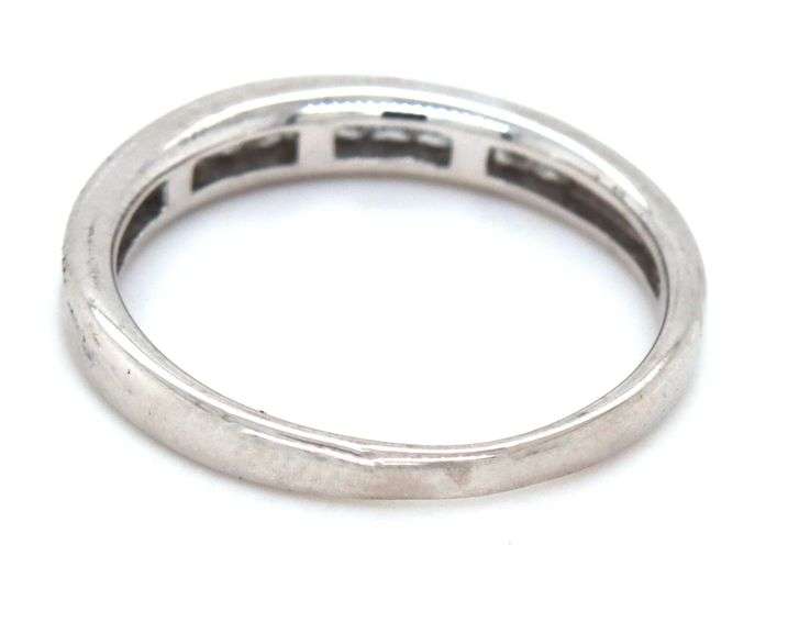 18kt White gold 0.30ctw princess cut channel set diamond band