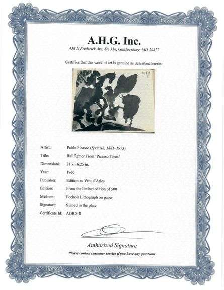 Pablo Picasso Toro "Bullfighter" Lithograph from 1960 Portfolio