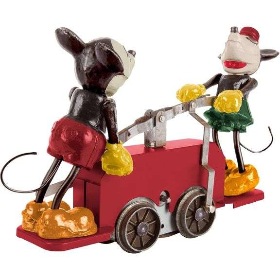 100th Anniversary Mickey & Minnie Mouse Red Handcar COA