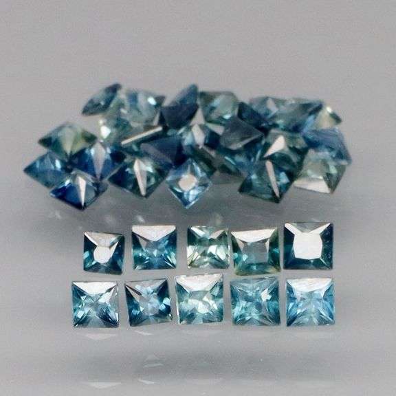 Heated only! 2.15ct princess cut Australian Sapphire set