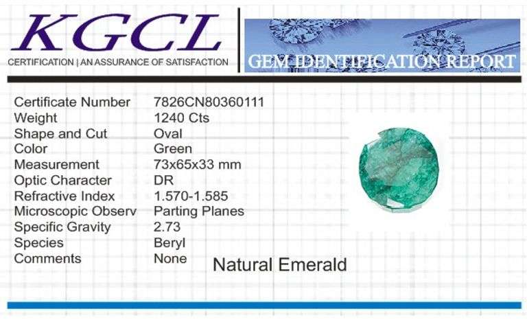 Huge Certified 1240 Ct Museum Size Natural Emerald