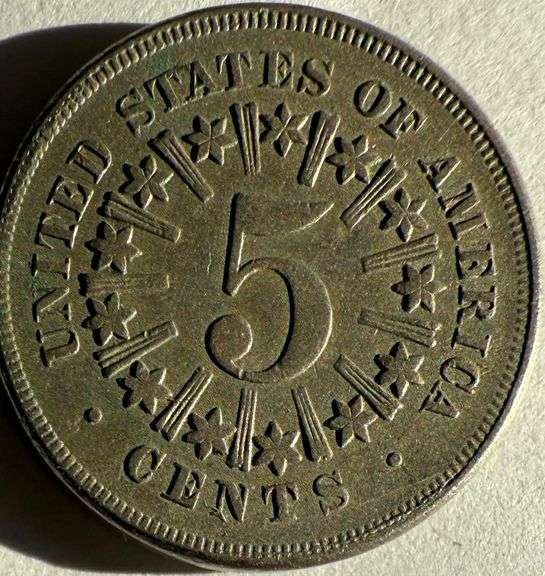 1866 Rays Shield Nickel