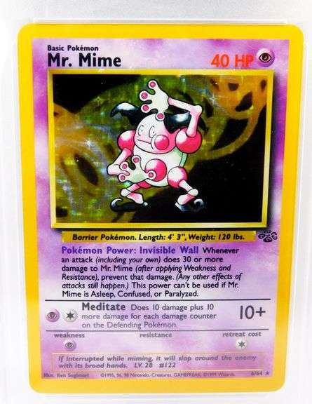 Pokémon 1999 Jungle Mr. Mime-Hologram Card, Graded 7 NM