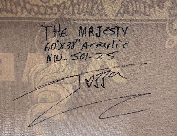 "the majesty" Extremely Collectible Jozza 'One of a kind' Mixed Media on Canvas very large