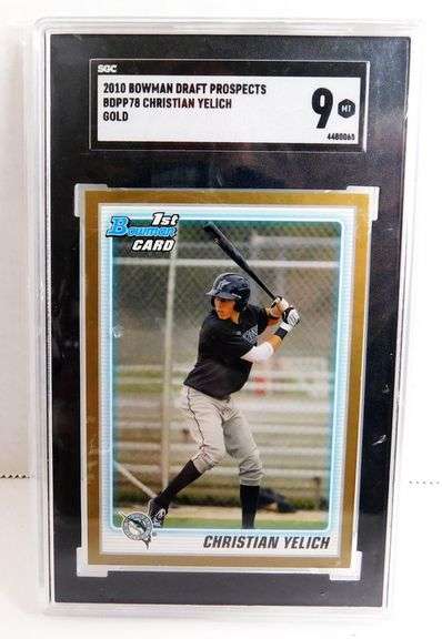 Christian YeLich Draft Prospects Gold Baseball Card, 9 MT