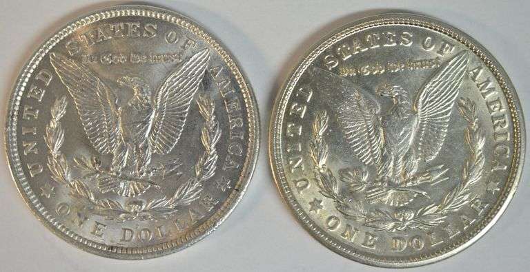 Very Choice BU 1921-D and 1921-S Morgan Silver Dollars