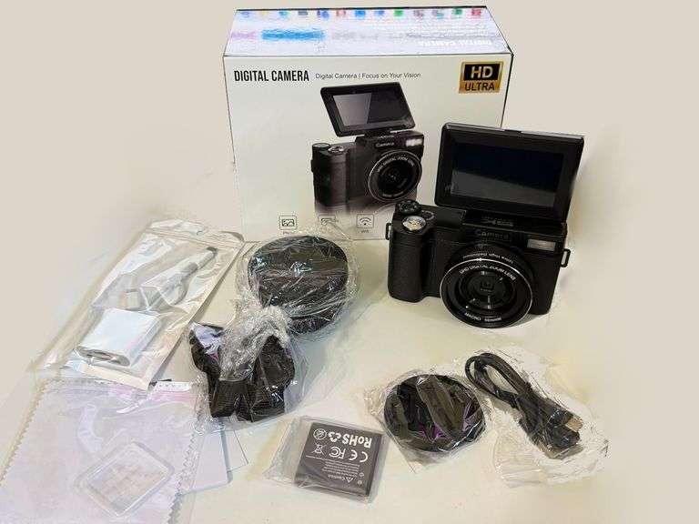 5K 64MP Digital Camera with WiFi and Flip Screen
