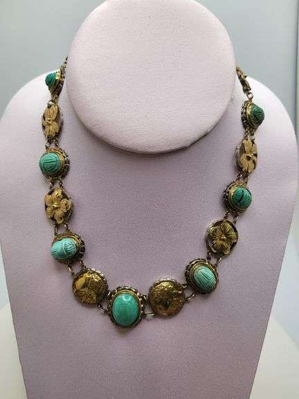 Investment! Very Rare Antique Egyptian Turquoise Necklace and Bracelet Set