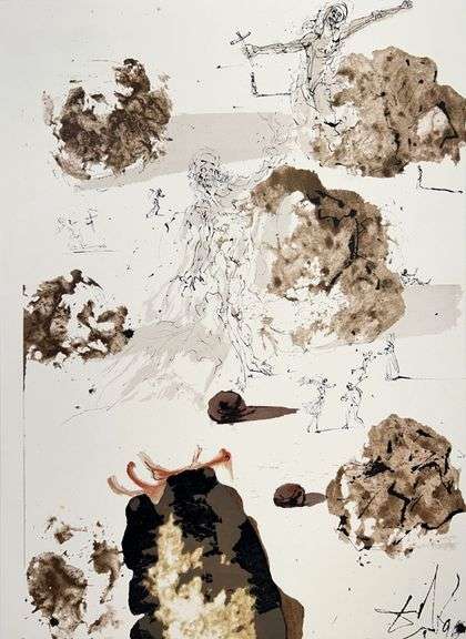 Highly Collectible and Rare Salvador Dali Original Lithograph from the 'Biblia Sacra' Suite