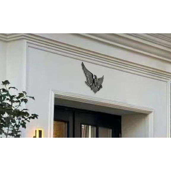 Cast Iron Eagle Wall Decor with Shield