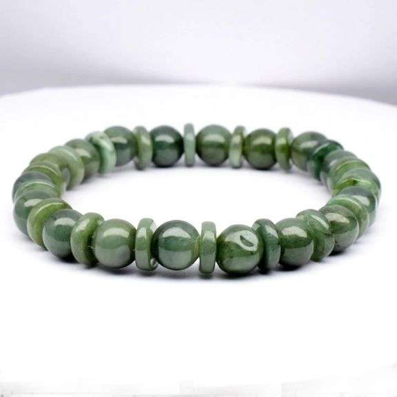 Stunning! 118.32ct natural Jade beaded bracelet