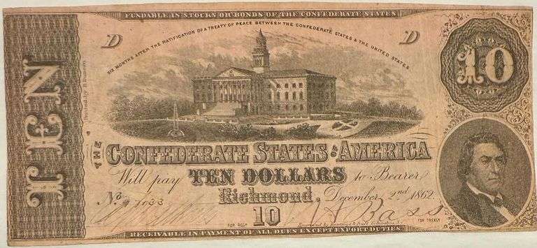 Sept 2 1862 Series $10 CSA  Note