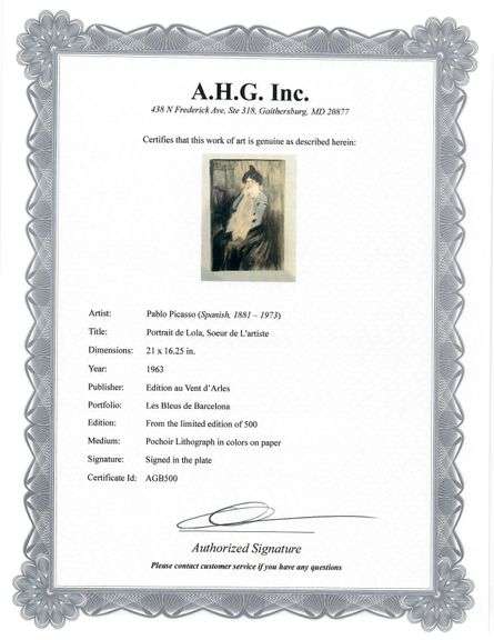 Original Lithograph from Picasso Les Bleus de Barcelona Picasso 1963 Portfolio