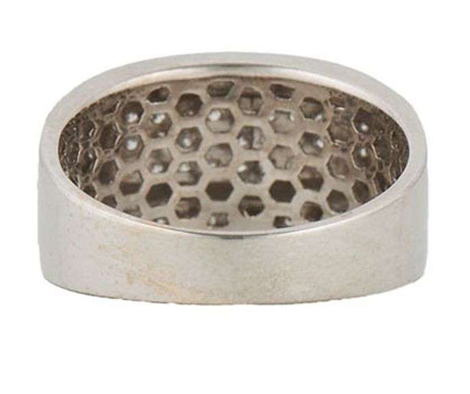 Gents 0.90ctw Pave Diamond Multi Row Band Ring in 14K